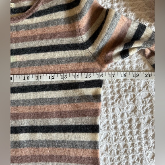 Cynthia Rowley Cashmere Striped Sweater XS Pink Gray Cream Black NWOT - Picture 5 of 12